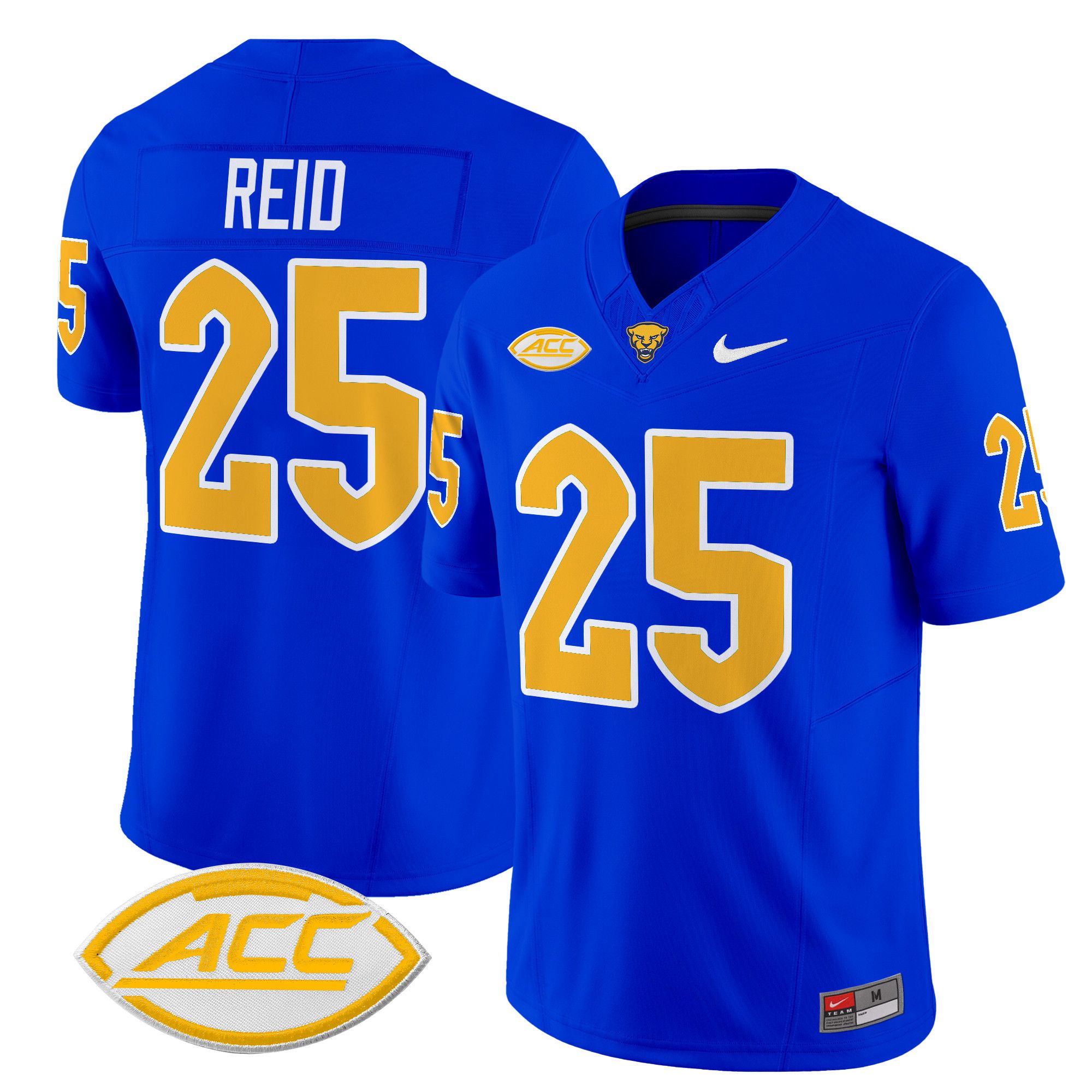 Men Pittsburgh Panthers #25 Reid Blue Nike 2024 Vapor Limited NCAA Jersey style 1->more ncaa teams->NCAA Jersey